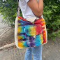 Preview: Umhängetasche mit Vordertasche aus Hanf-Batik 108